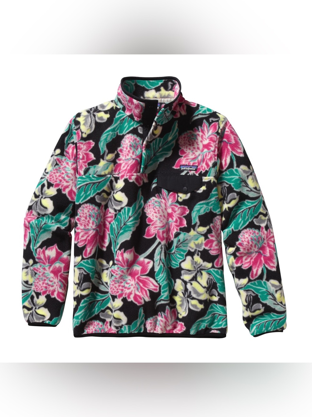 Patagonia Snap-T Floral Manoa Synchilla Floral Pullover Sz L